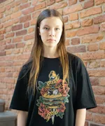 Футболка Hardlunch оверсайз Burger черная