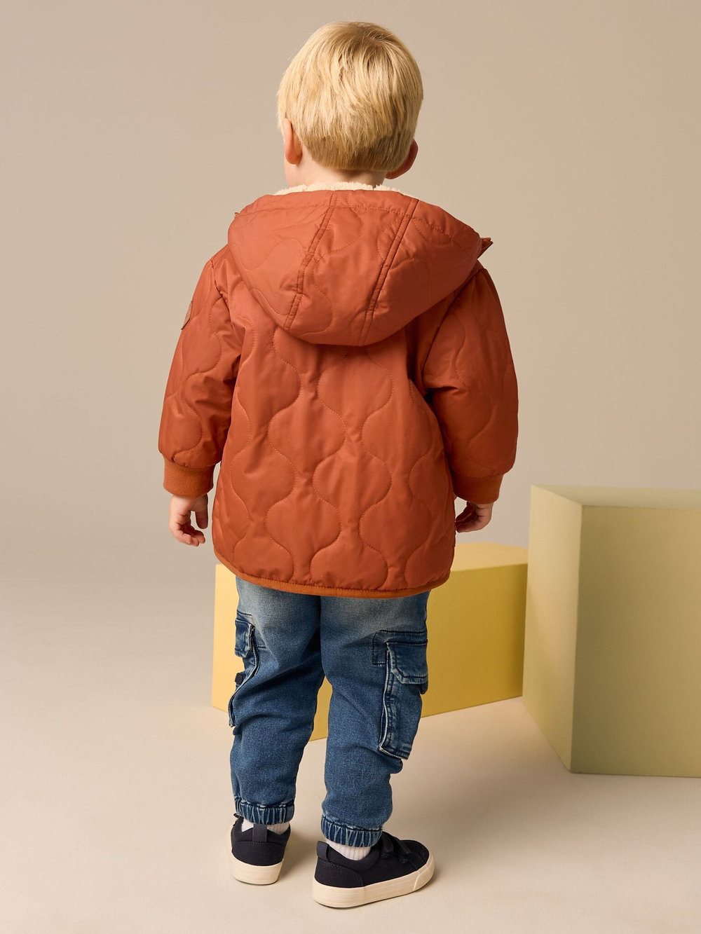 Куртка с флисовой подкладкой для мальчика Next Q60-454, Кирпичный