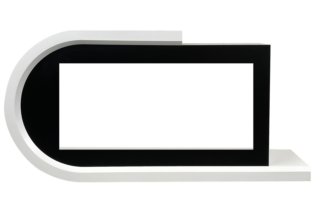 Каминокомплект Basel L - Белый с черным с очагом Vision 42 LED