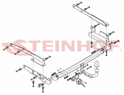 Фаркоп Steinhof M-310 для Mitsubishi Colt хетчбек 5 дверей 2004-2013(паспорт и сертификат в комплекте)(без электрики)