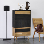 Дизайнерский комод с ящиками Эдгар из массива дуба 70х28х35 см / черный комод для одежды в прихожую, детскую, ванную комнату