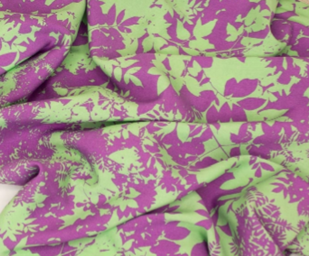 Ткань штапель принт 120 гр/м2, 100% вискоза, ш. 140 см, фиолетовый