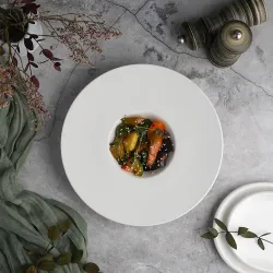 Тарелка глубокая 100 мл d 24/10 см h4 см для пасты белая фарфор P.L. Proff Cuisine [6]
