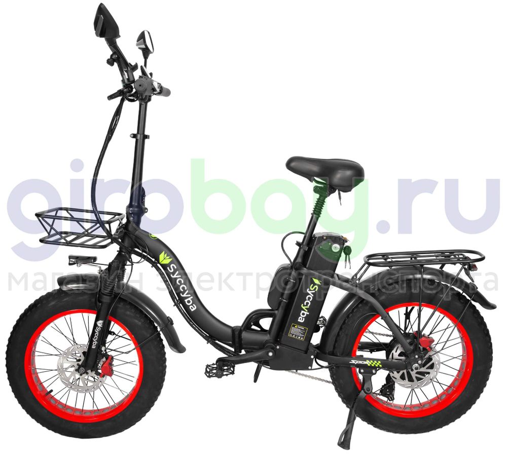 Электровелосипед Syccyba F11 Pro 2025 года (48V/15Ah) - Красный обод фото №3