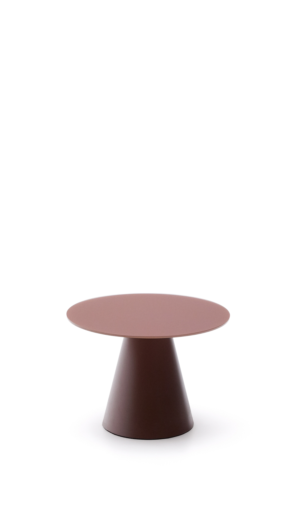 Журнальный столик Wilshire из стекла и стали терракотовый Ø80cm