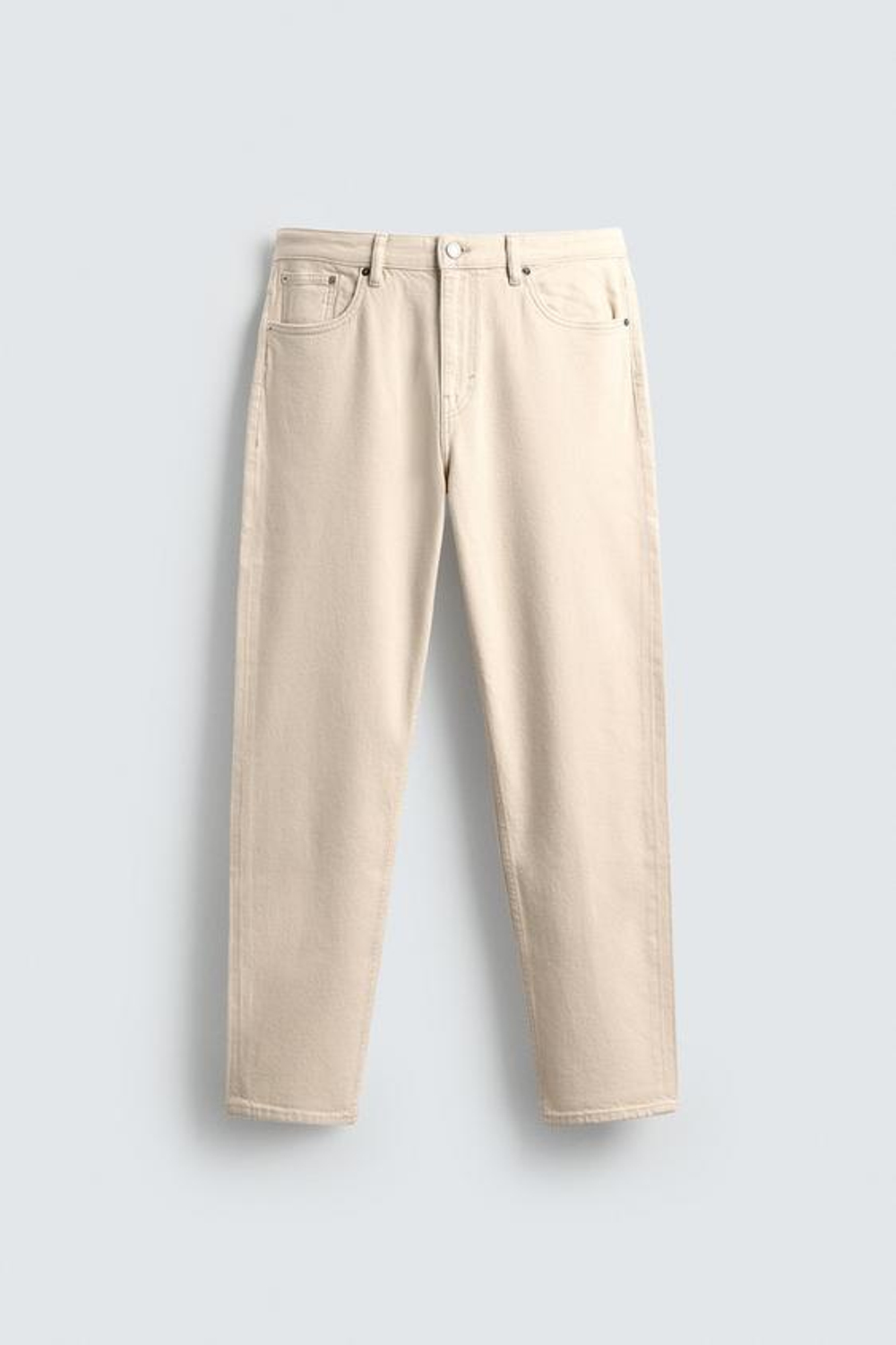 ZARA ДЖИНСЫ SLIM TAPERED FIT, ЭКРЮ