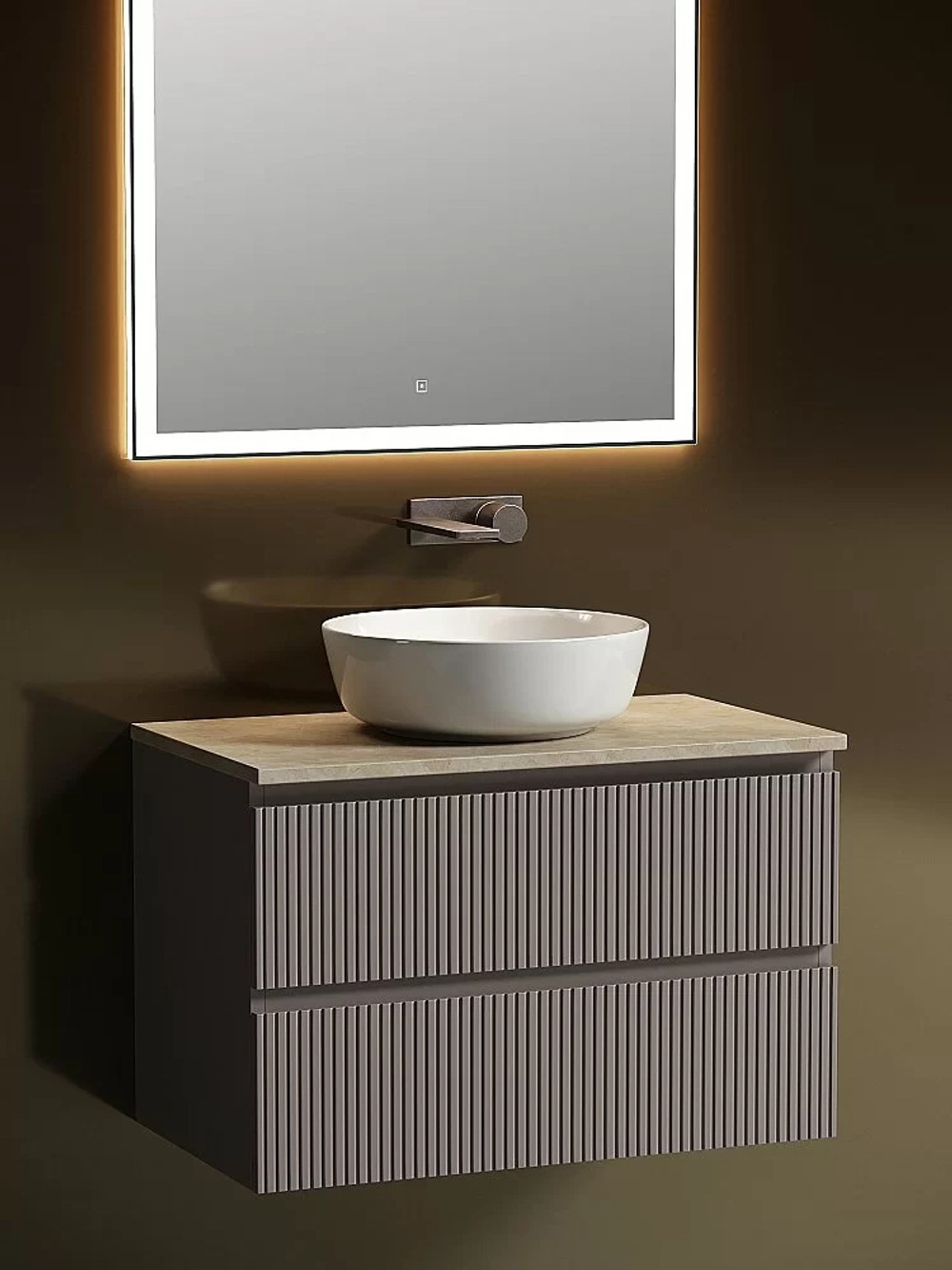 Тумба с раковиной Sancos SNOB T 80 со столешницей, Doha Soft