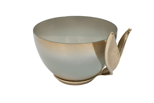 69-22764 Чаша декорат."Flora" стекло, мет.зол. 27,5*26*19 см