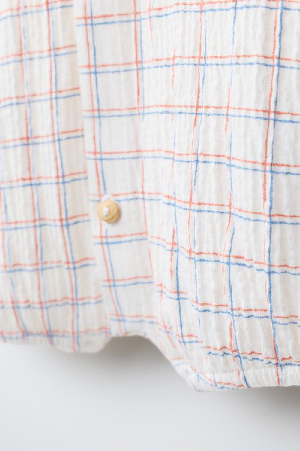 ZARA КОМБИНЕЗОН В КЛЕТКУ С ВЫШИВКОЙ, БЕЛЫЙ