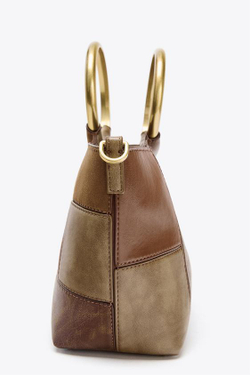 ZARA МИНИ-СУМКА-МЕШОК ИЗ ПЭЧВОРКА С ЖЕСТКИМИ РУЧКАМИ, РАЗНОЦВЕТНЫЙ