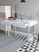 Стол письменный 120х60х79, Ола, с 2 ящиками, компьютерный, парта для школьника, детский, на ножках массив сосны, белый, Dipriz