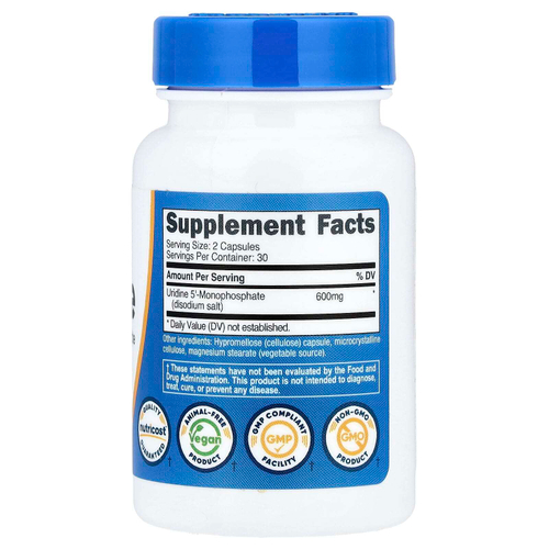 Nutricost, уридин, 60 капсул (300 мг в 1 капсуле)