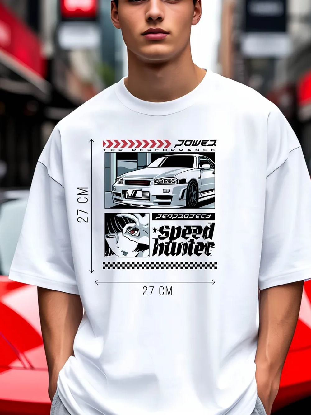 Футболка мужская y2k с принтом машиной