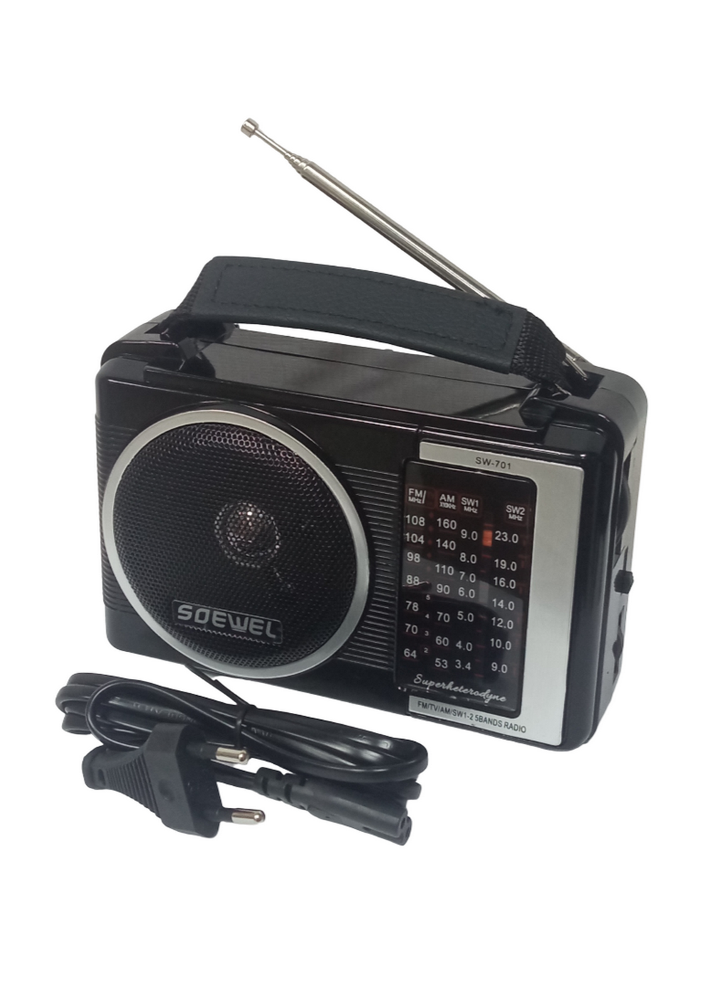 Радиоприемник переносной FM TV AM SW сеть/бат. Soewel SW-701AC