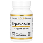 California Gold Nutrition, эрготионеин, 25 мг, 90 растительных капсул