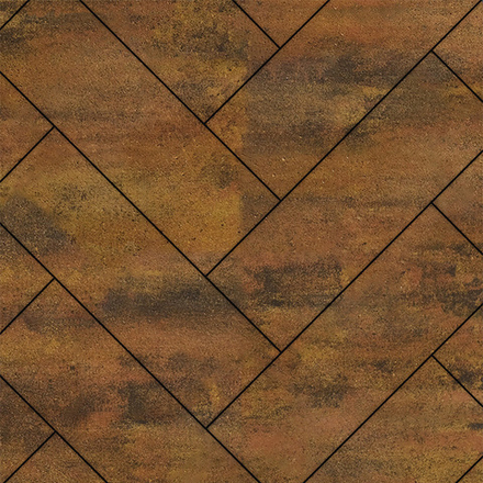 Тротуарная плитка ПРЯМОУГОЛЬНИК 600х200 мм - Листопад гладкий Саванна