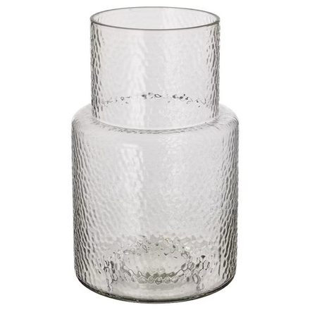 КОНСТФУЛЛ KONSTFULL Ваза 26 см, прозрачное стекло/узор