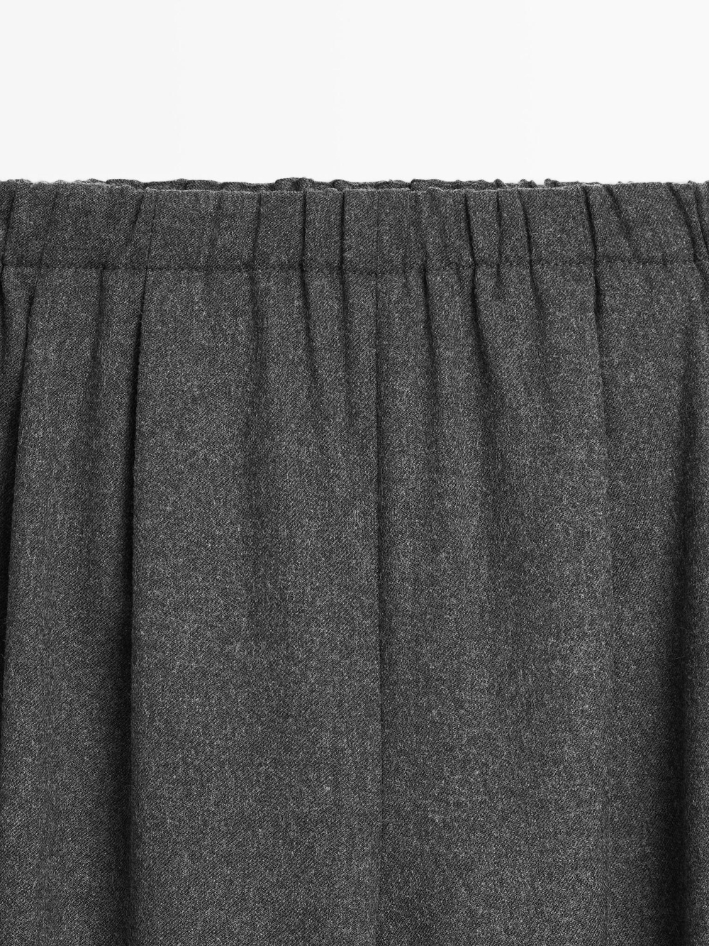 Massimo Dutti Брюки из смесовой шерсти с эластичным поясом, серый