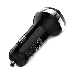 Разделитель автомобильный Hoco Z40 Superior dual port car charger с кабелем Type-C (2USB: 5V &amp; 2.4A) Черный