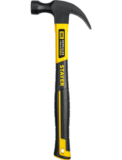 STAYER Hercules, 560 г, молоток-гвоздодёр столярный с фиберглассовой рукояткой, Professional (2026-560)