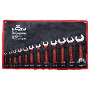 Ключи рожковые, набор 12предметов  (6х7-30х32мм) Kingtul Kraft KT-1012K