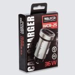 Автомобильное зарядное устройство WALKER WCR-25, 3А, 36Вт, USBx1, блочок черное