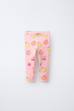 ZARA ЛЕГИНСЫ В РУБЧИК С ПРИНТОМ, МАНДАРИНОВЫЙ
