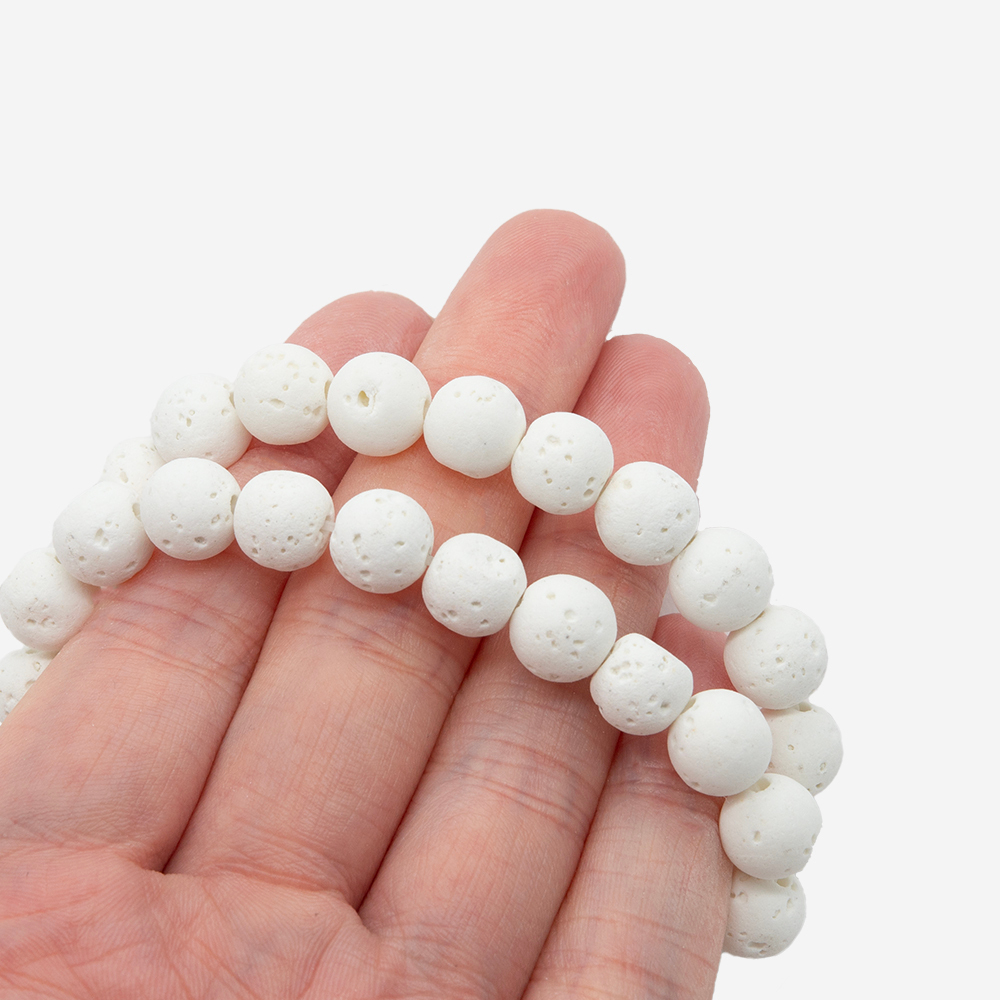 Лава вулканическая белая (имитация), 8,7мм, шар