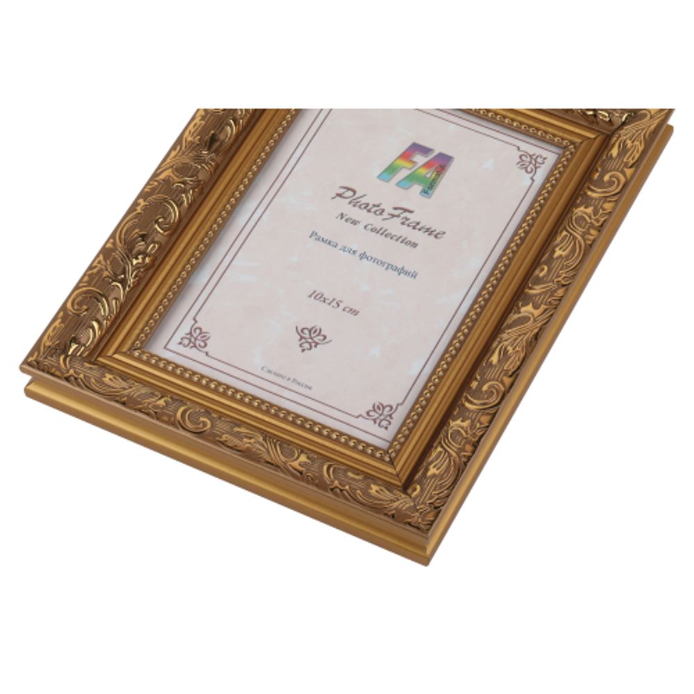 Фоторамка FA Садко 10х15 пластиковая семейная цвет золотой гобелен | FA фототовары