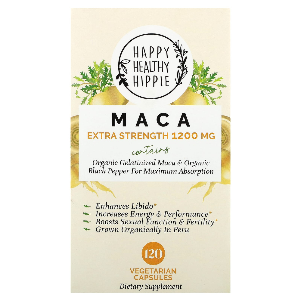 Happy Healthy Hippie, мака, 120 вегетарианских капсул