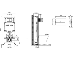 Унитаз c инсталляцией Jacob Delafon Rodin+, сиденье тонкое микролифт, клавиша хром E21749RU-00