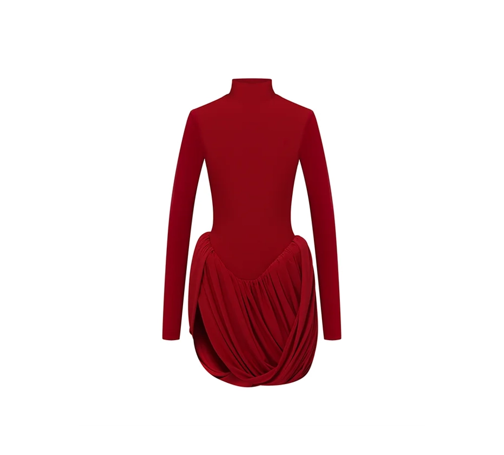 Платье мини с буфами