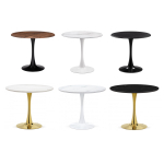 Керамический стол Woodville Тулип 90х73 черный мрамор, золото