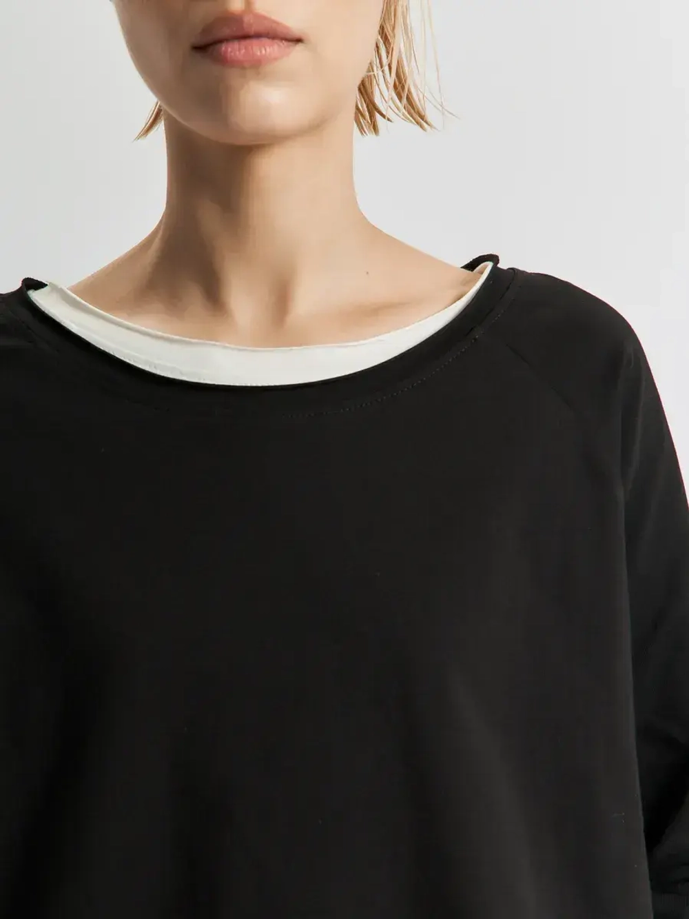 Лонгслив оверсайз реглан черный