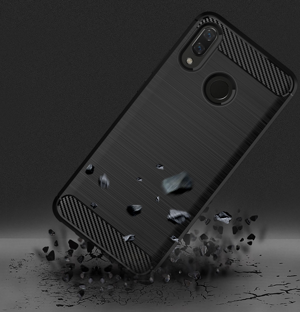 Чехол для Huawei Nova 3 цвет Black (черный), серия Carbon от Caseport