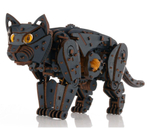 Механический Черный Кот от Eco Wood Art (EWA) - Деревянный конструктор, сборная механическая модель, 3D Пазл