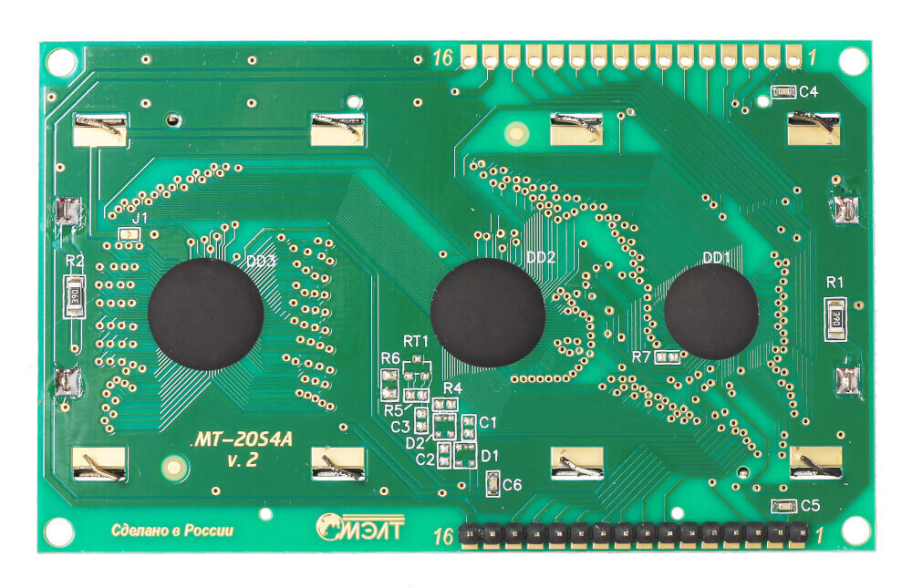 Текстовый экран 20×4 (Зелёным по чёрному)