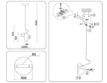 Светильник подвесной 1*G9 LH15001 черный/дымчатый High Light Heigh Light Ambrella