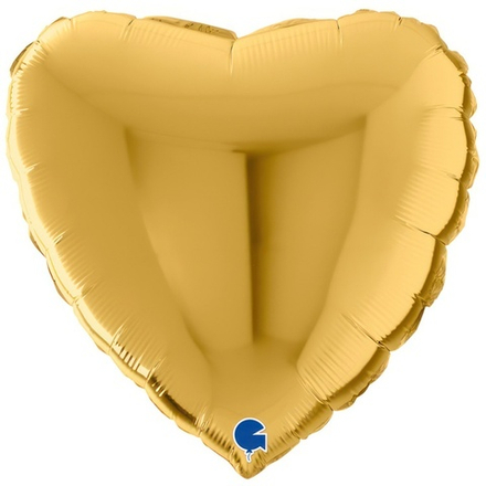 Фольгированная фигура, сердце, 22"/56СМ Металлик Gold 5
