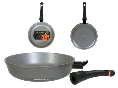 Сковорода 28см Гранит со съемной ручкой