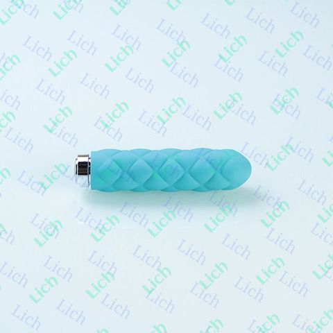 Голубой текстурированный минивибромассажер Charms Key