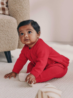 Вязаный кардиган и брюки в комплекте для девочки Next H27-277, Красный