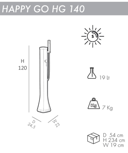 Душ солнечный для ног Arkema Happy Go HG 140, антрацит