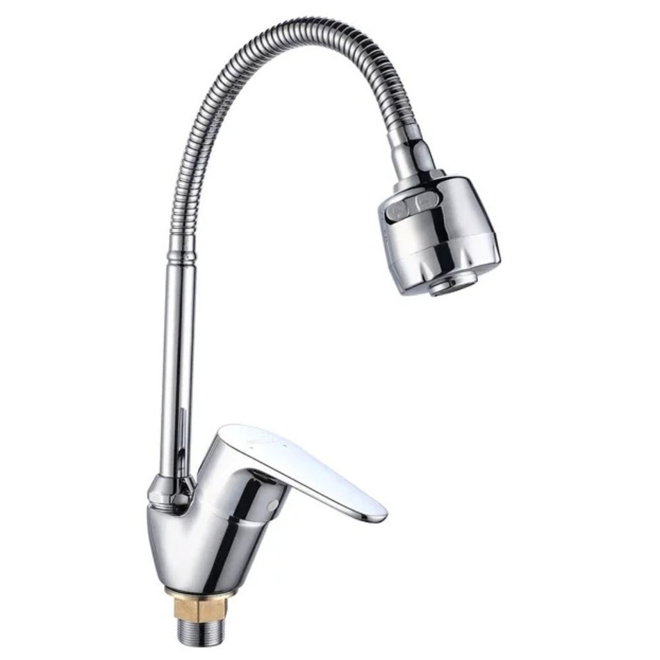 Смеситель для кухни, BOOU, гибк излив, с картриджем, хром, B8282-10F-SE025