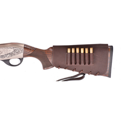 Патронташ на приклад для левшей к-7,62(9,3) 6 патронов, коричневый