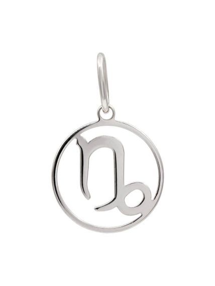 Подвеска Знак зодиака Козерог из серебра, вид спереди