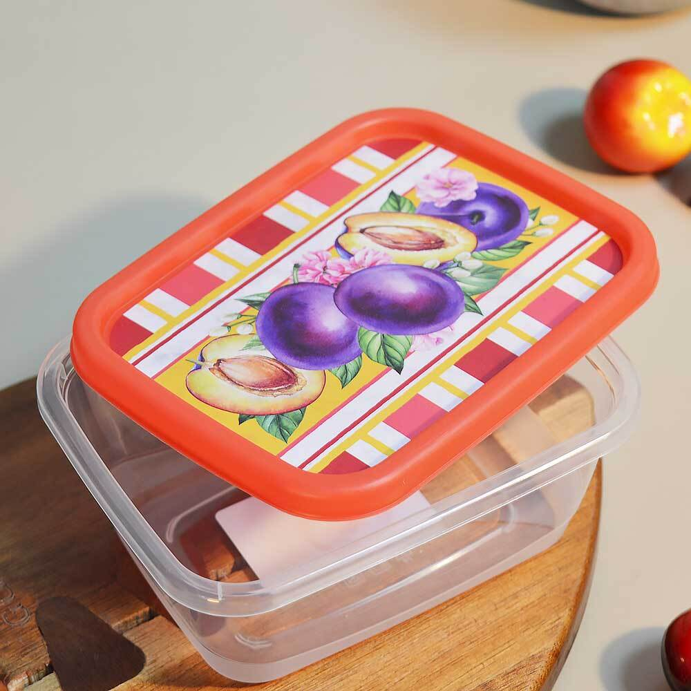 Контейнер для продуктов 0,5л прямоугольный "Сицилия", красный