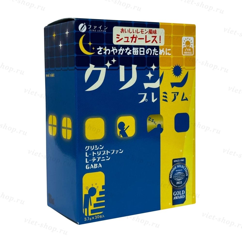 FINE JAPAN Glycine Глицин + Gaba Габа, 30 саше на 30 дней