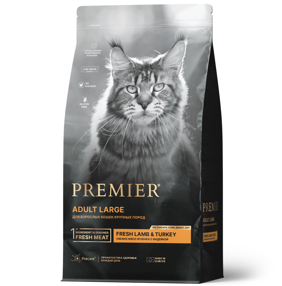Premier cat adult large lamb &amp; turkey ягненок для взрослых крупных кошек