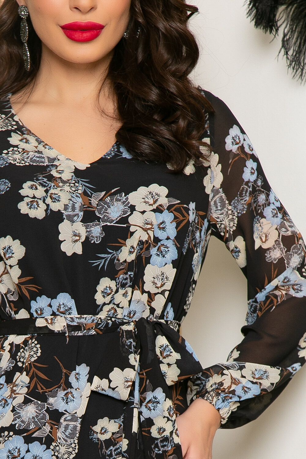 Платье "Волшебная история" (блэк, цветы) П4681 LT Collection (Акция)